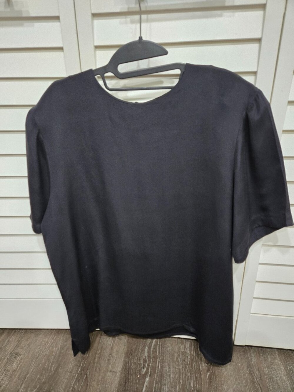 Black 100% Silk Blouse Preston & York Size 14, Luxury Look!